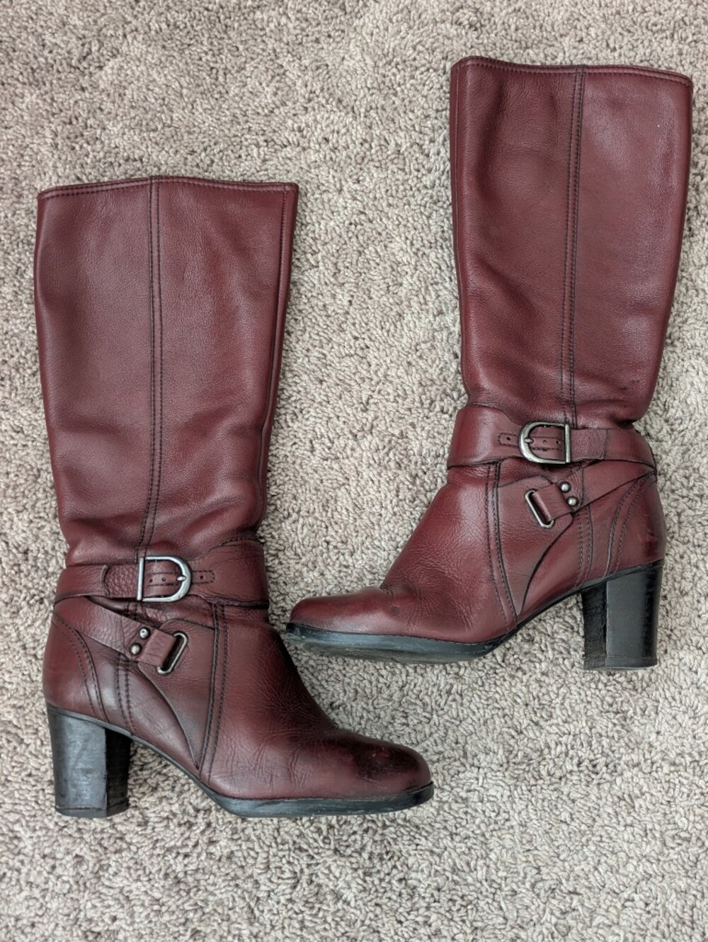 Clarks Burgundy Women's Tall Leather Riding Boots